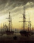 Caspar David Friedrich View of a Harbour painting
